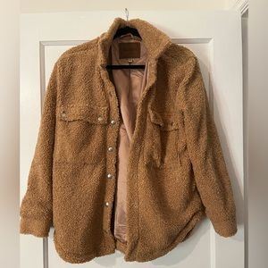 Blank NYC Sherpa shacket in tan size small